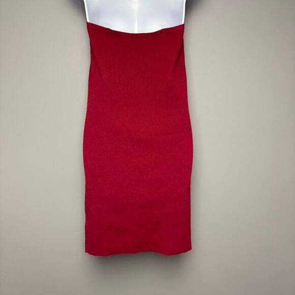 Sam Edelman Halter Red Mini Sweater Dress 90s Y2K Sz. XS - Picture 2 of 6